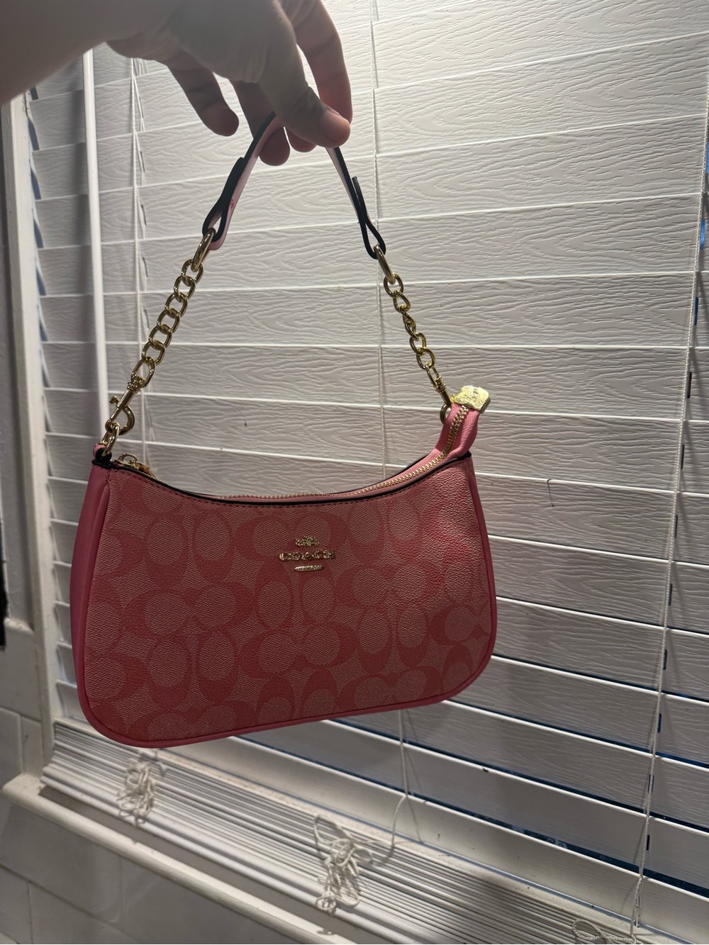 Coach Teri Shoulder Bag In Signature Canvas, Dusty Pink